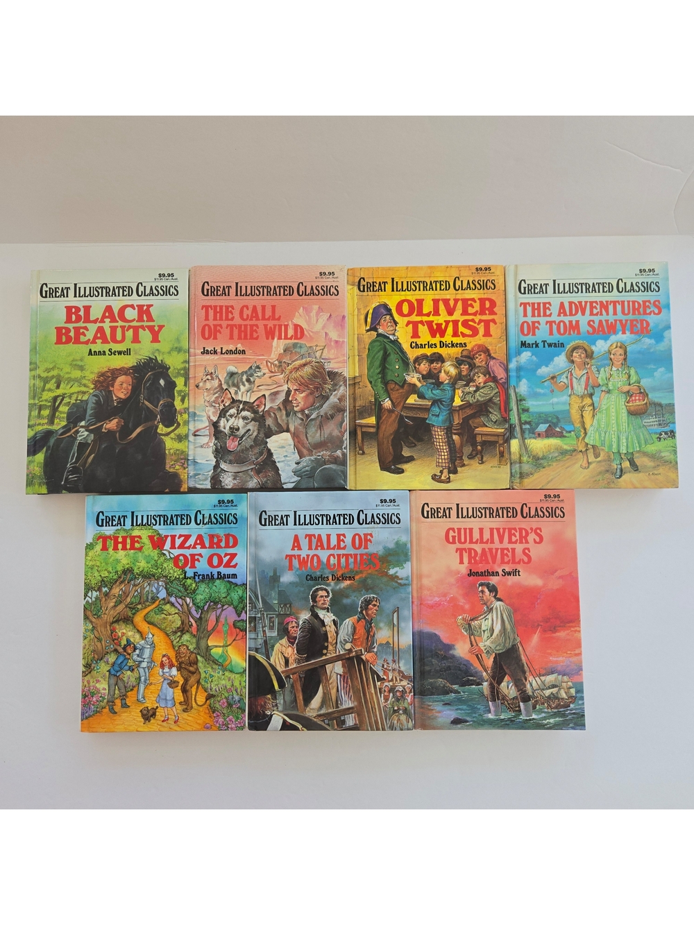 Great Illustrated Classics Lot of 7 Hardcover Books Wizard of Oz Black Beauty